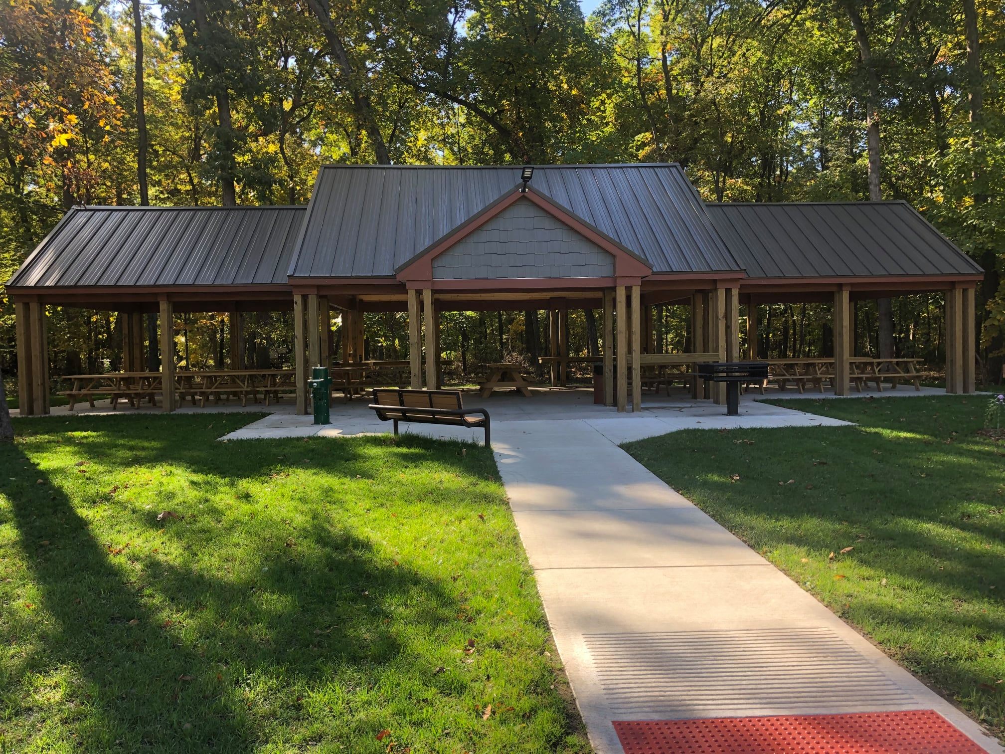 shelter with picnic tables